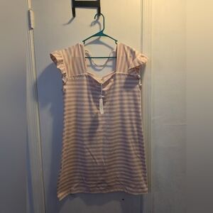 Pink and White Striped Top